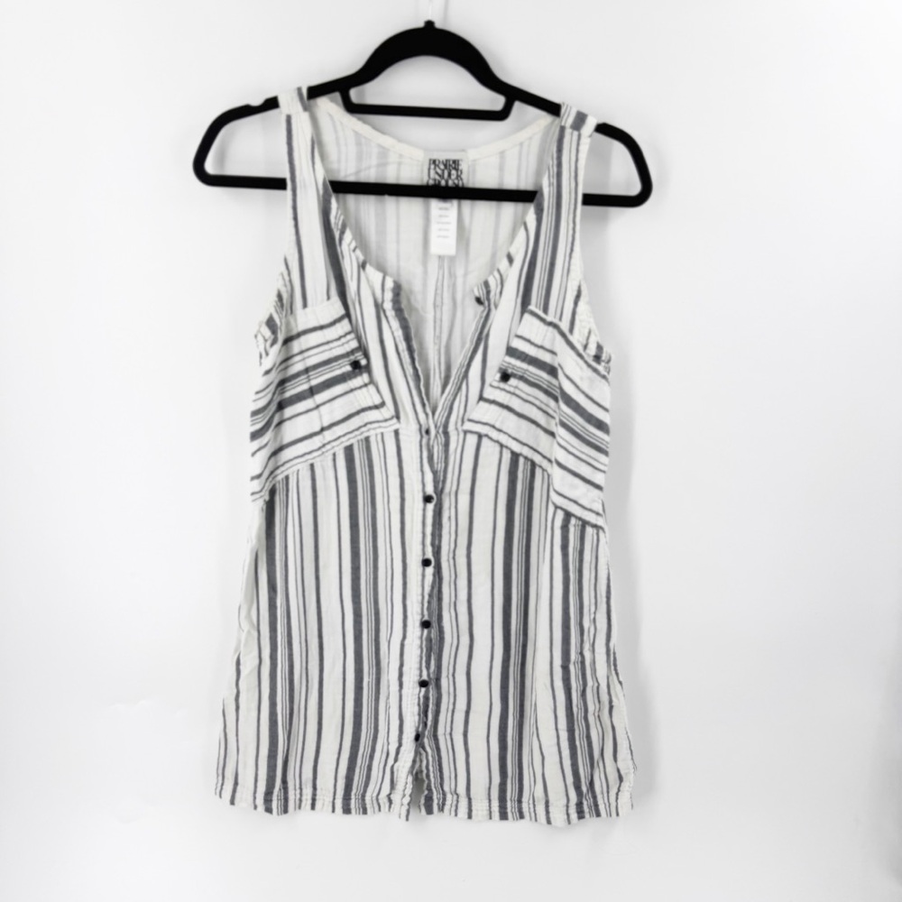 Prairie Underground Sleeveless Tank Mini Dress Black And White Top Size Small
